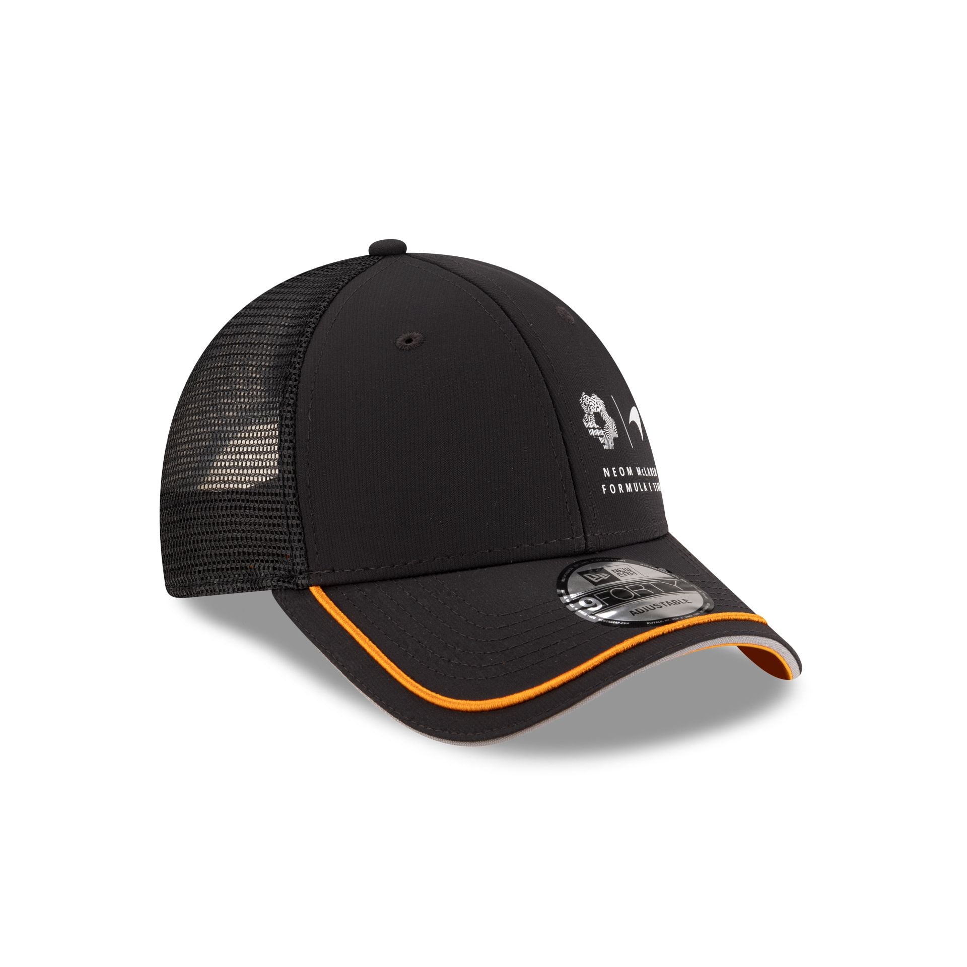 NEOM McLaren Formula E Team Black Repreve 9FORTY Trucker Hat - Image 3