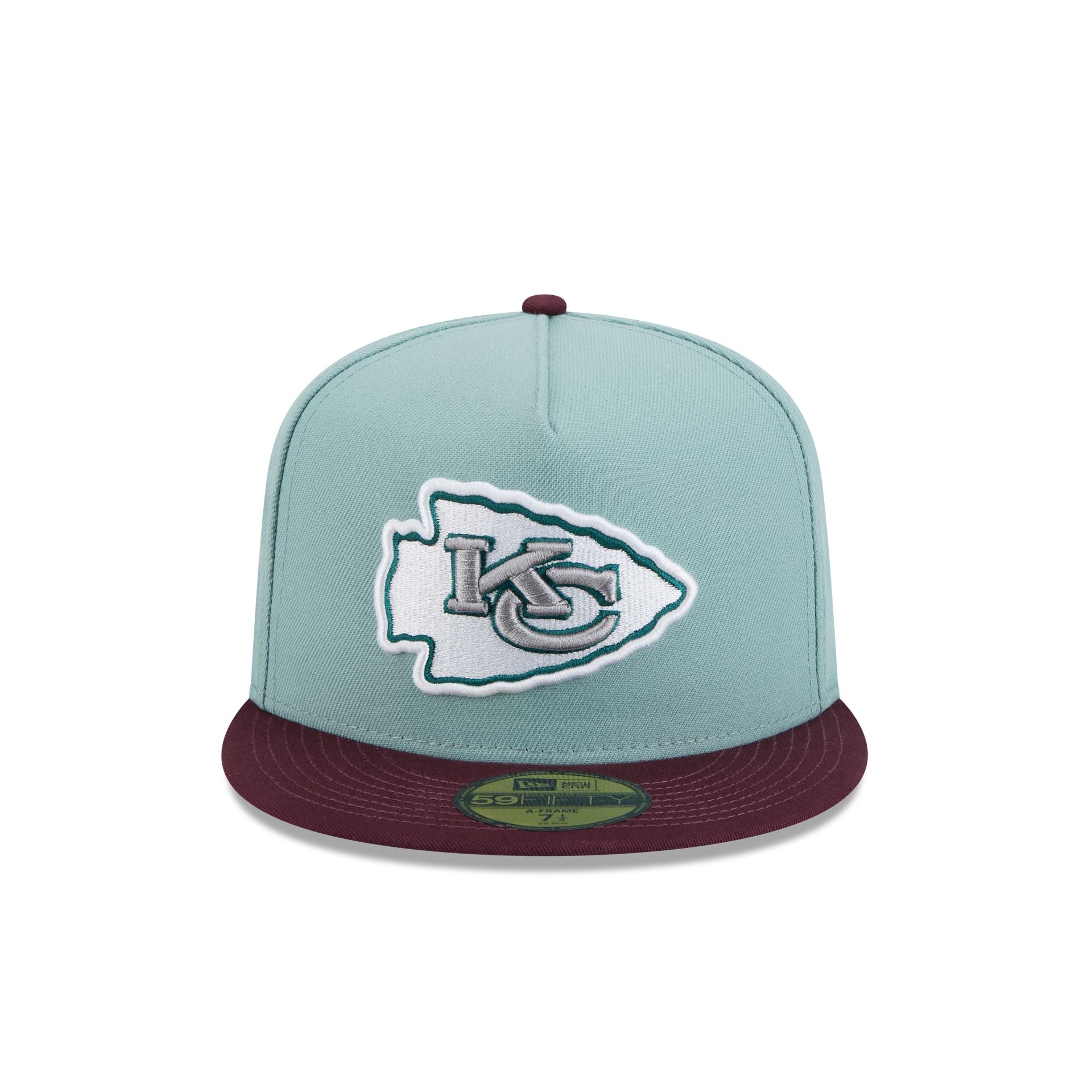 Kansas City Chiefs Beach Kiss Blue 59FIFTY A-Frame Fitted Hat - Image 2