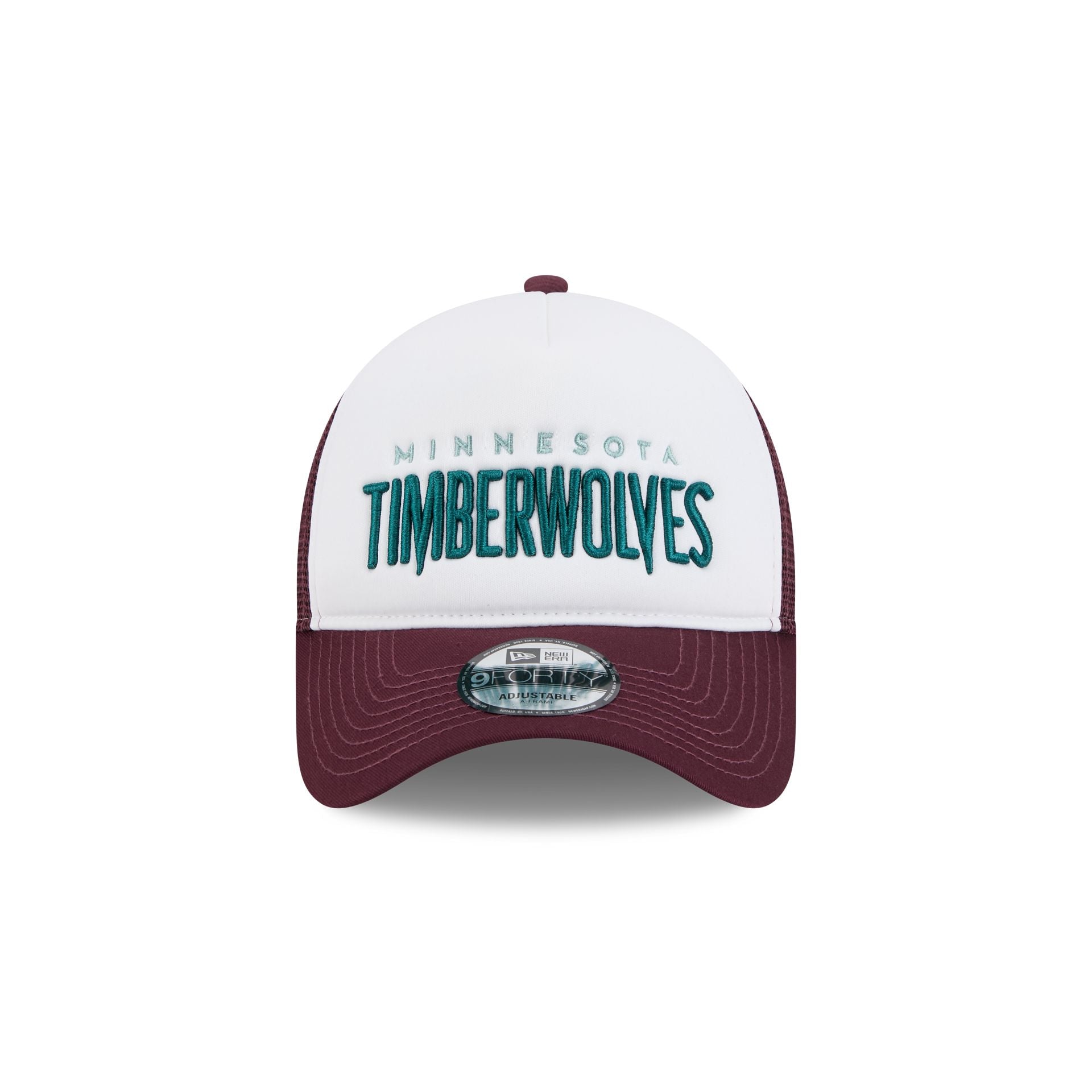 Minnesota Timberwolves Optic White 9FORTY A-Frame Snapback Hat - Image 2