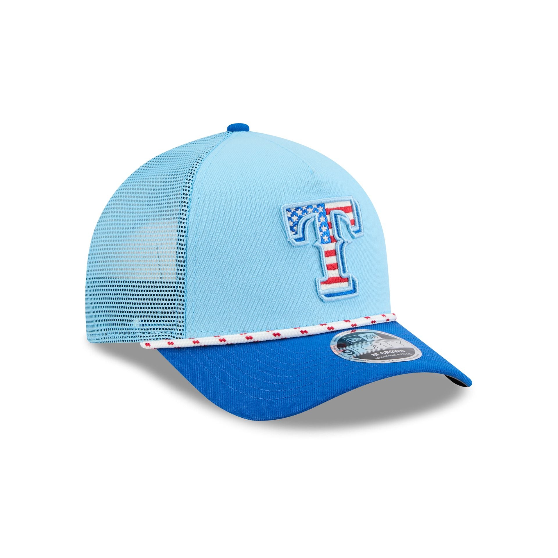 Texas Rangers Independence Day 2025 9FORTY M-Crown A-Frame Trucker Hat - Image 3