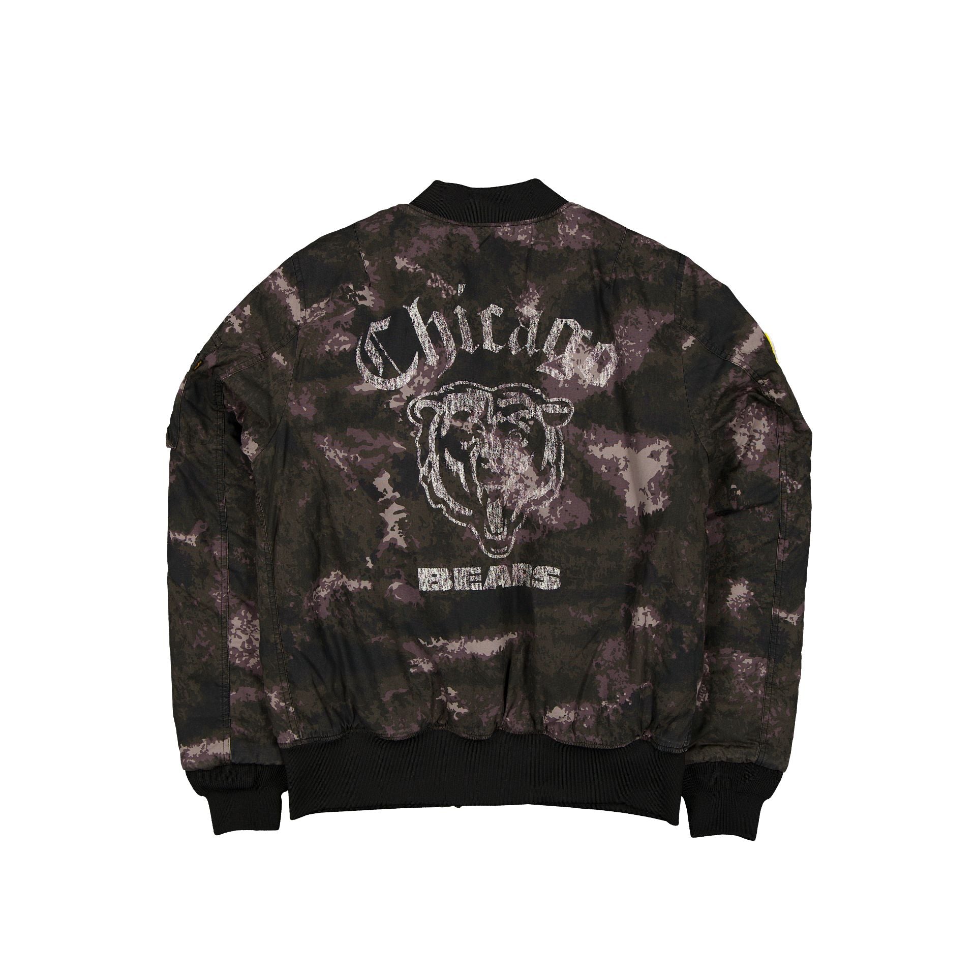 Alpha Industries x Chicago Bears Black Camo MA-1 Bomber Jacket - Image 3
