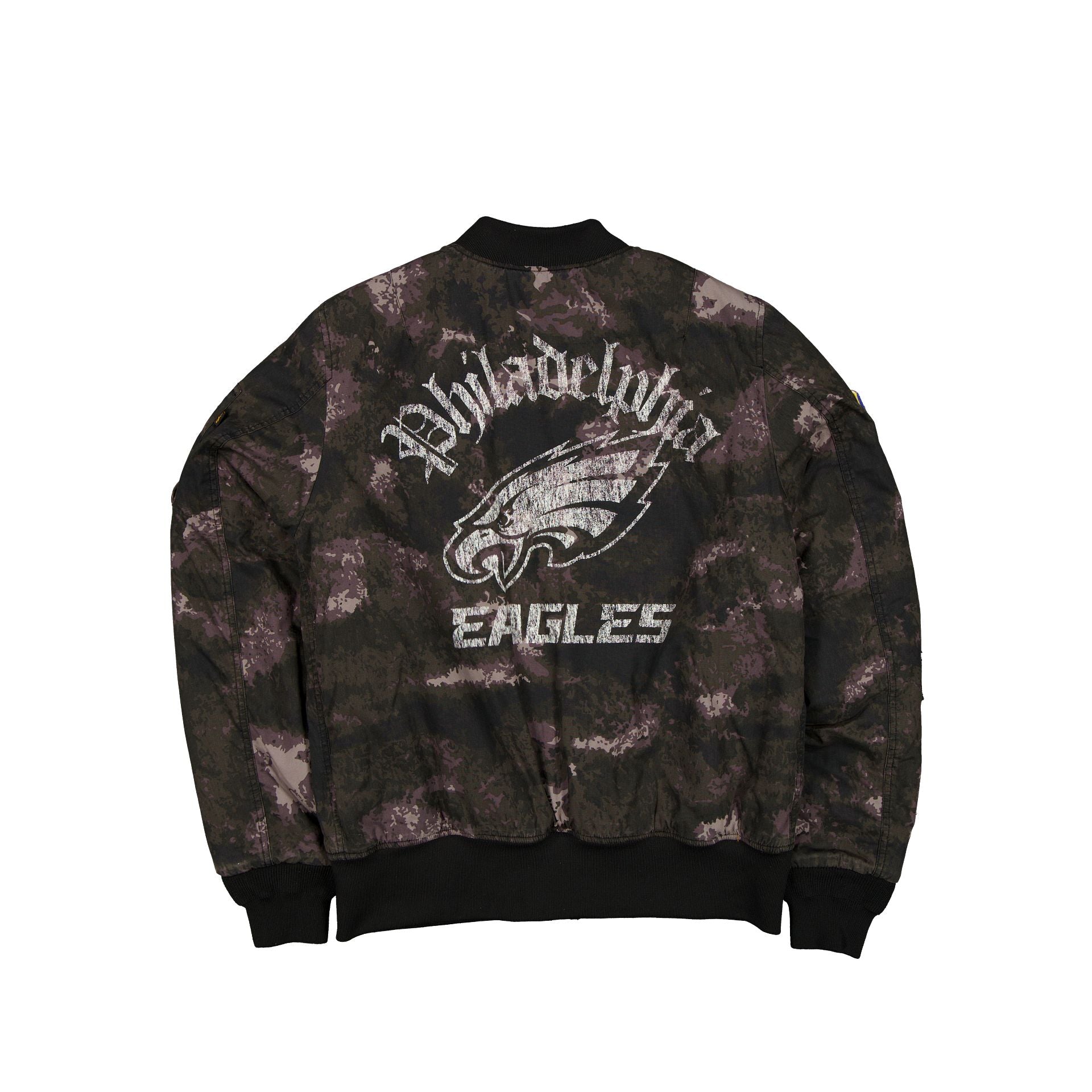 Alpha Industries x Philadelphia Eagles Black Camo MA-1 Bomber Jacket - Image 3