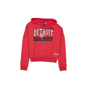 Detroit Red Wings Throwback Women's Glitter Hoodie