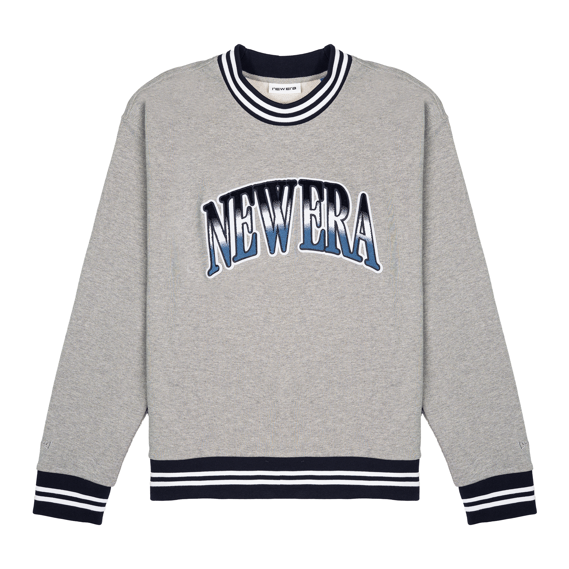 New Era Branded Ombre Heather Gray Crewneck