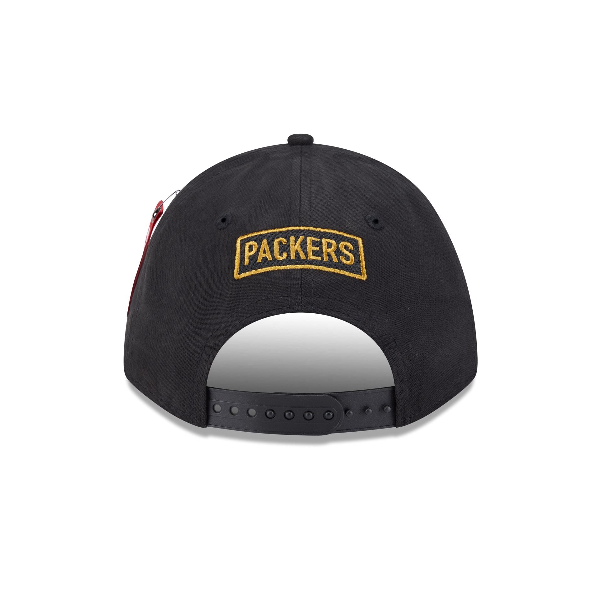 Alpha Industries x Green Bay Packers Black 9FORTY M-Crown A-Frame Snapback Hat - Image 6