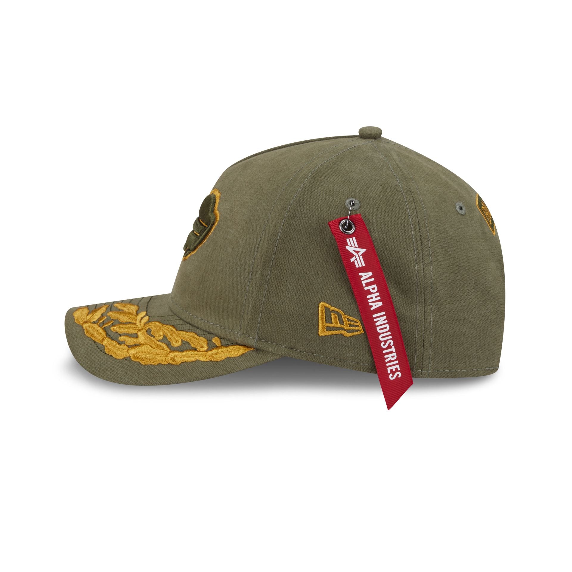 Alpha Industries x Buffalo Bills Olive Green 9FORTY M-Crown A-Frame Snapback Hat - Image 4