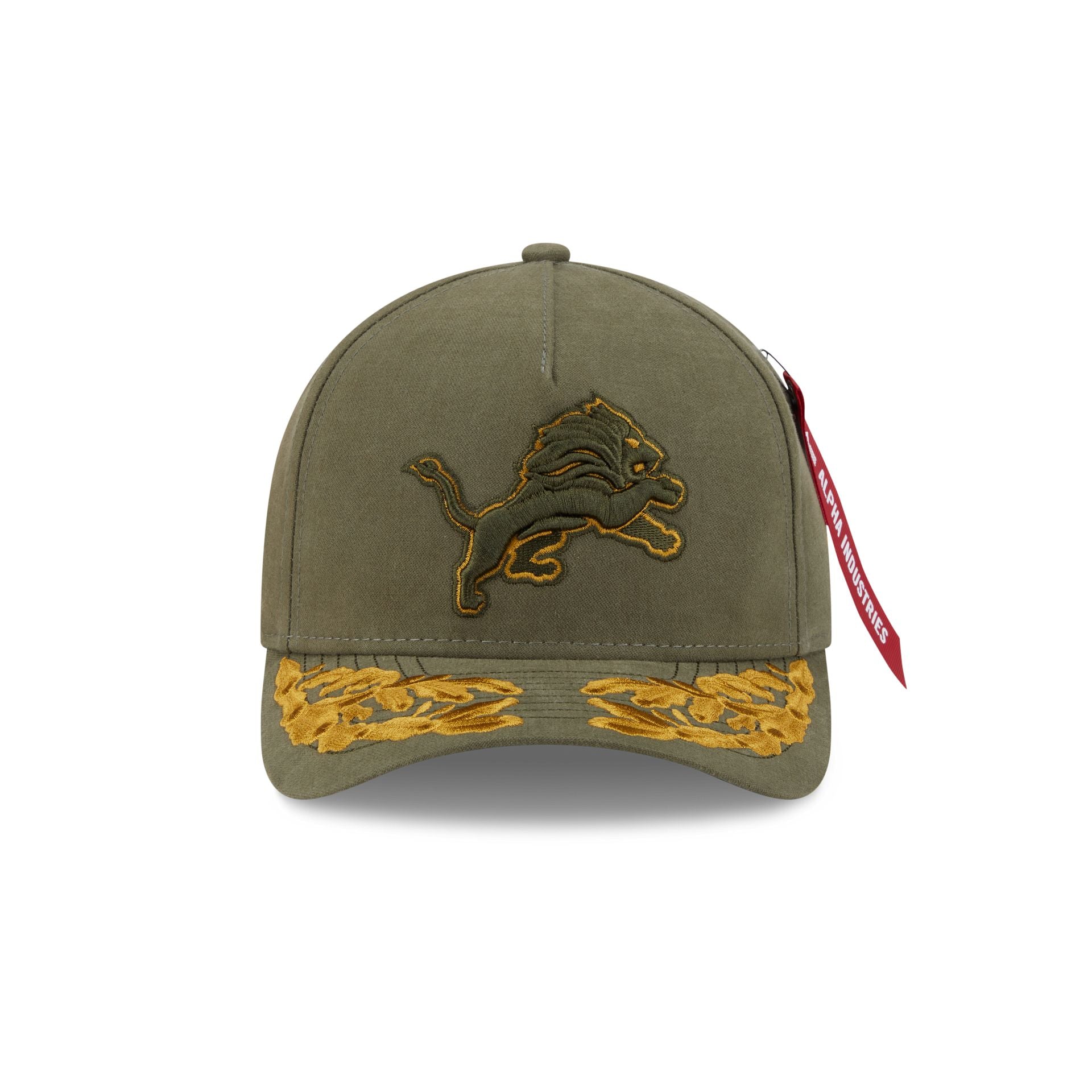 Alpha Industries x Detroit Lions Olive Green 9FORTY M-Crown A-Frame Snapback Hat - Image 2