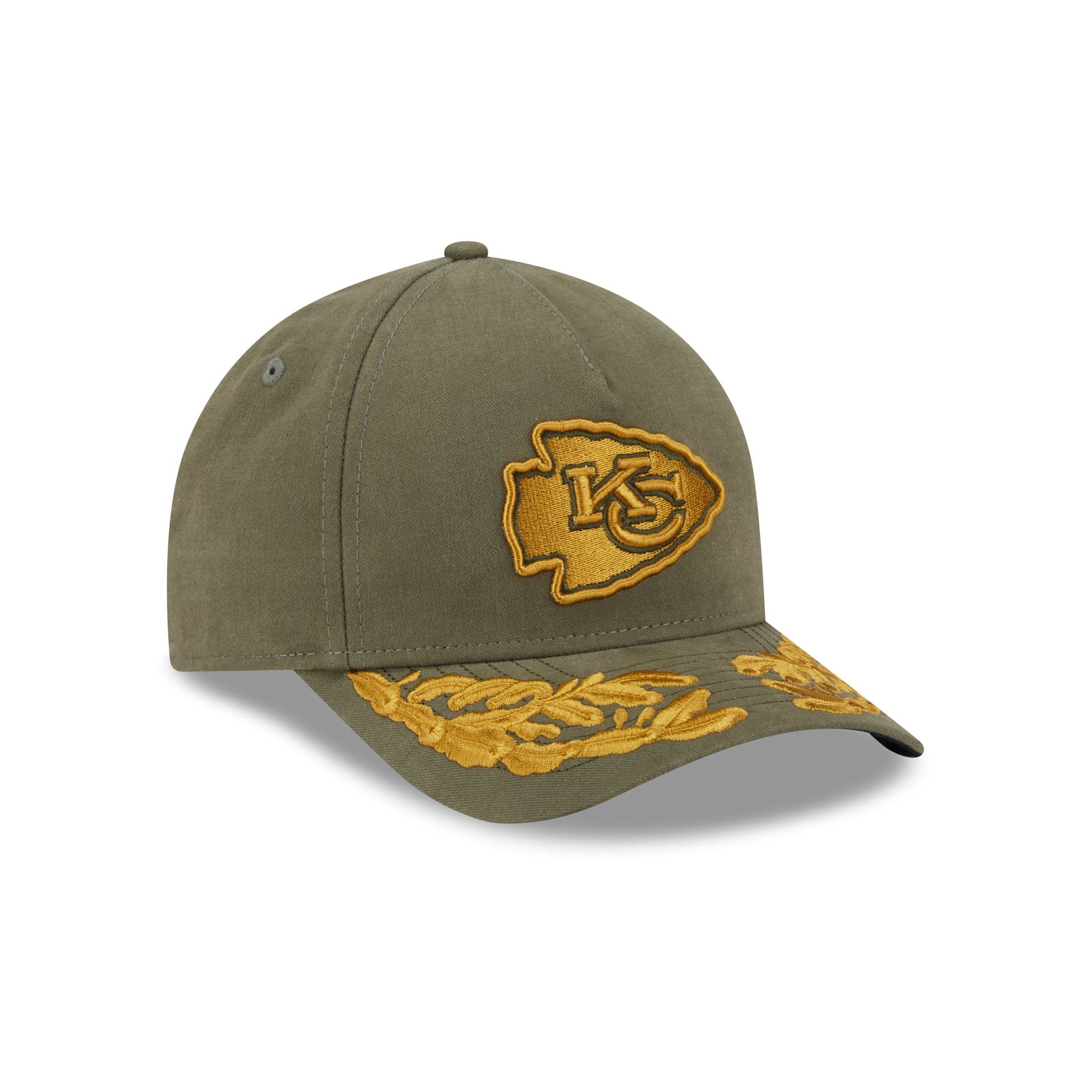 Alpha Industries x Kansas City Chiefs Olive Green 9FORTY M-Crown A-Frame Snapback Hat - Image 3
