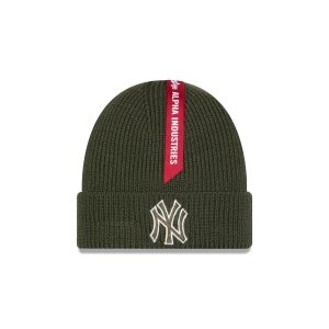 Alpha Industries x New York Yankees Olive Green Cuff Knit Hat