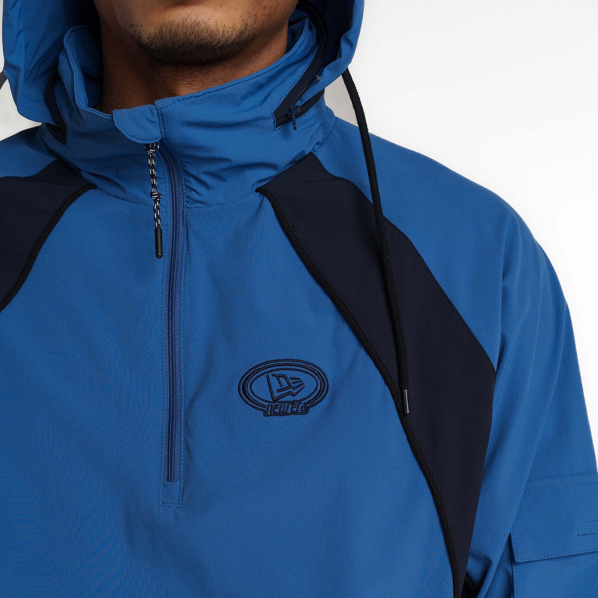 New Era Branded Retro-Tech NE2K Indigo Half-Zip Track Pullover - Image 4