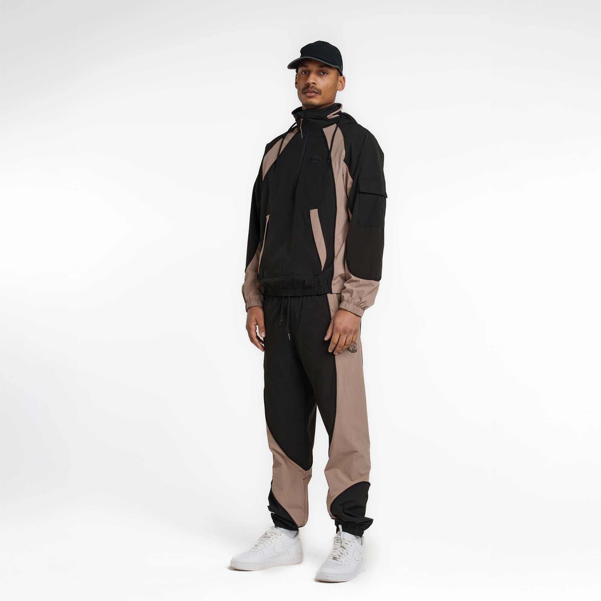 New Era Branded Retro-Tech NE2K Black Half-Zip Track Pullover - Image 5