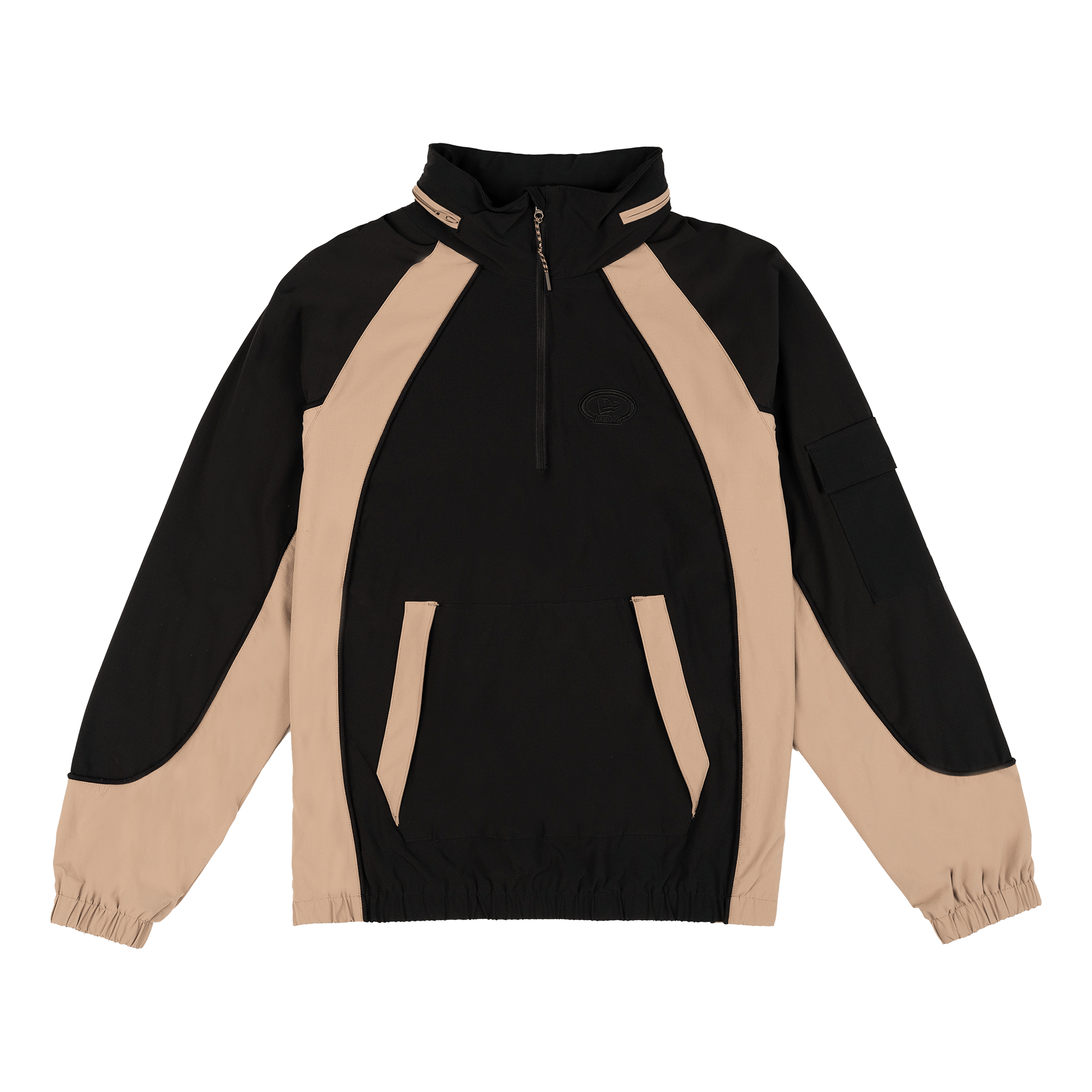 New Era Branded Retro-Tech NE2K Black Half-Zip Track Pullover - Image 2