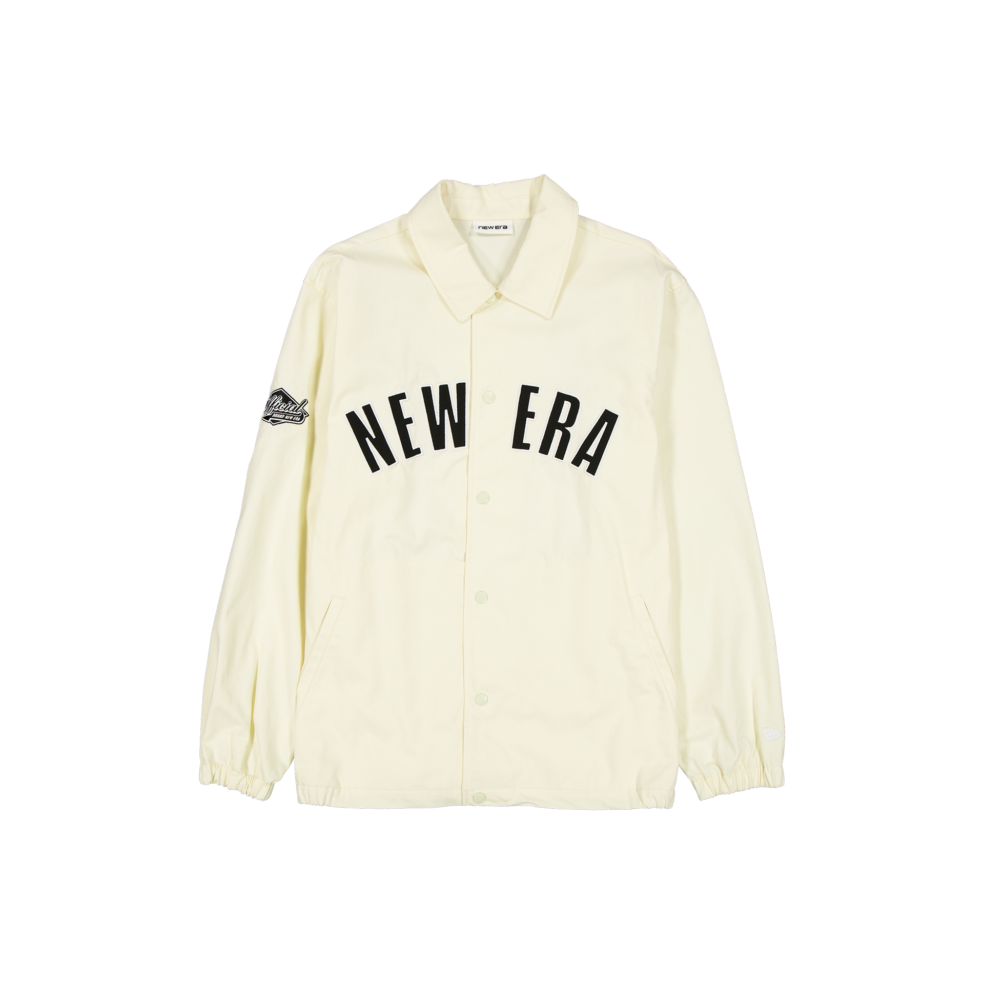 New Era Branded Twill Applique Chrome White Coaches Jacket