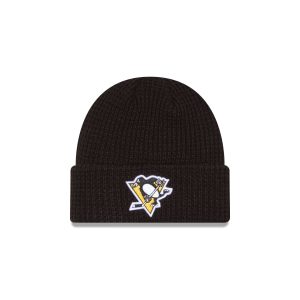 Pittsburgh Penguins Waffle Stitch Knit Beanie Hat