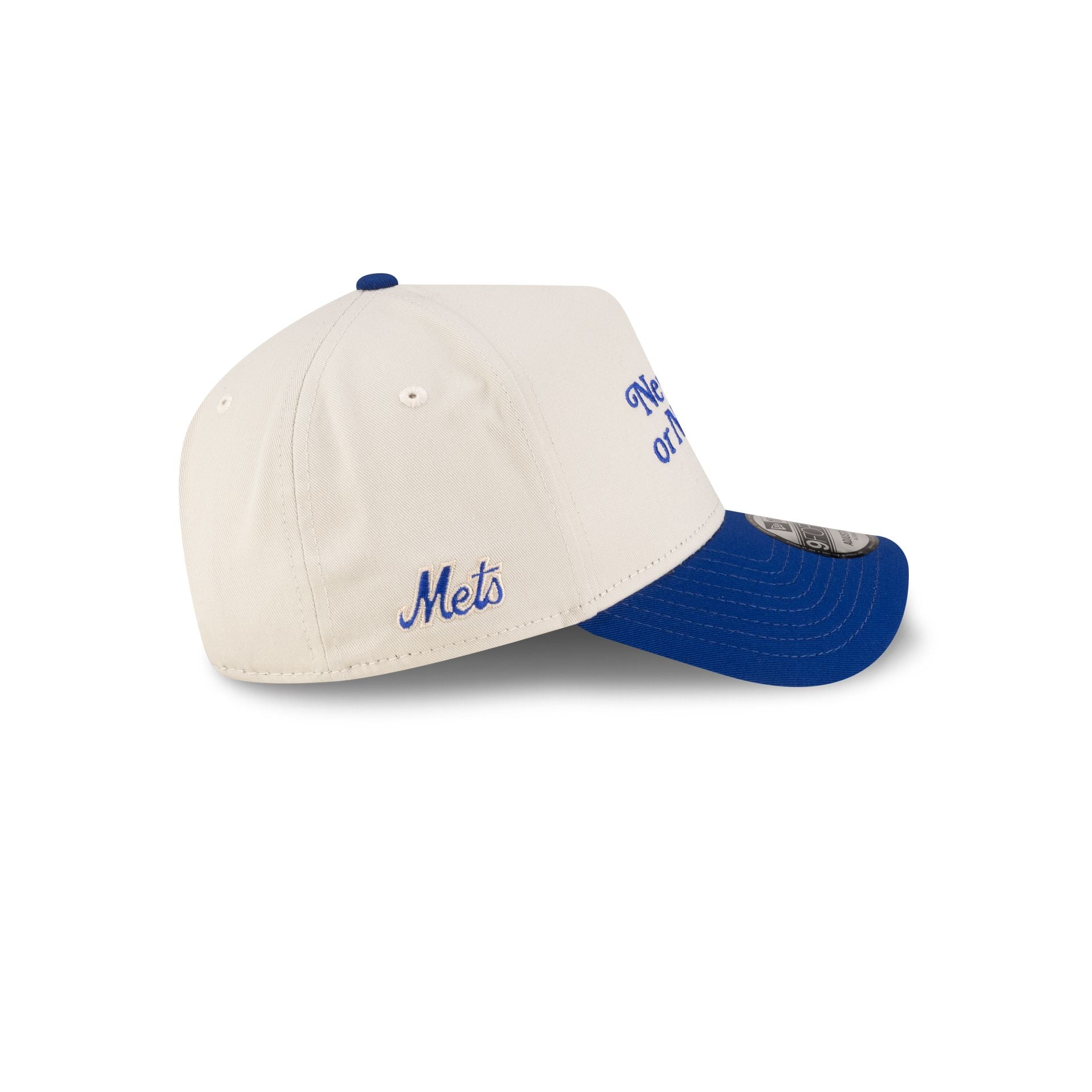 New York or Nowhere x New York Mets Chrome White Wordmark 9FORTY A-Frame Snapback Hat - Image 4