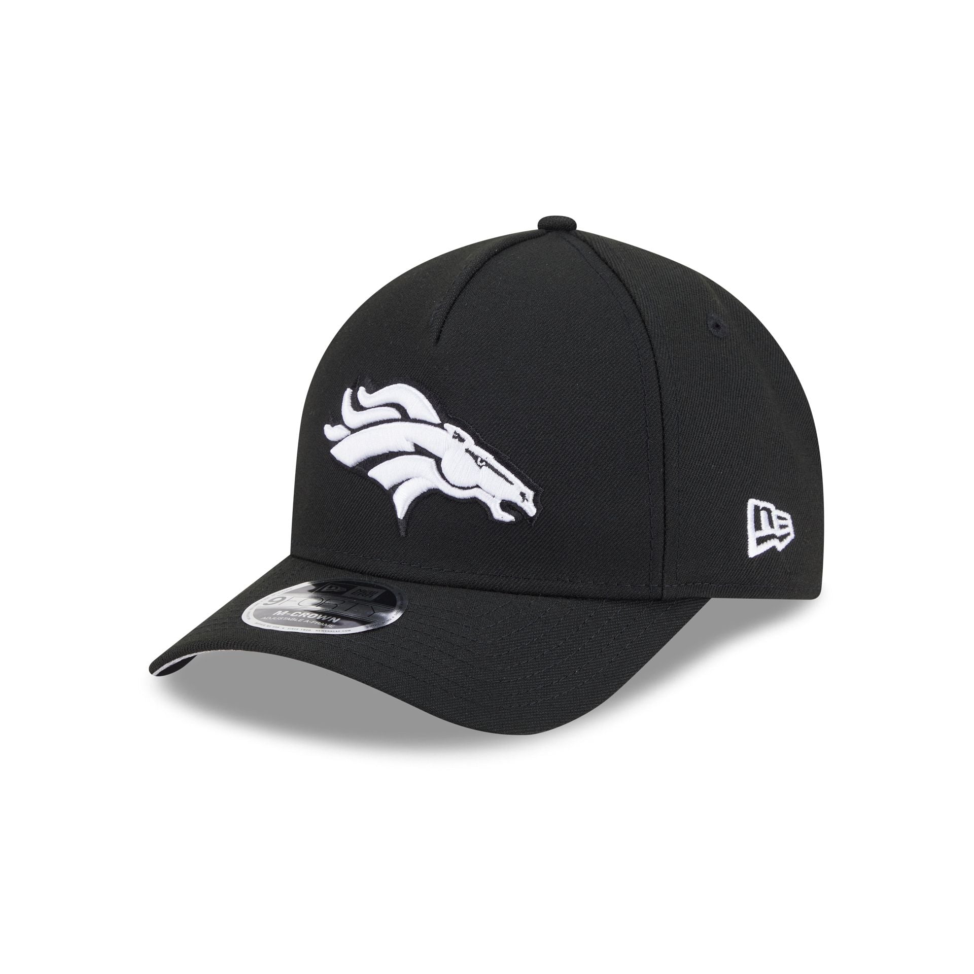 Denver Broncos Black & White 9FORTY M-Crown A-Frame Snapback Hat