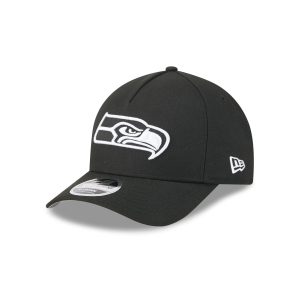 Seattle Seahawks Black & White 9FORTY M-Crown A-Frame Snapback Hat
