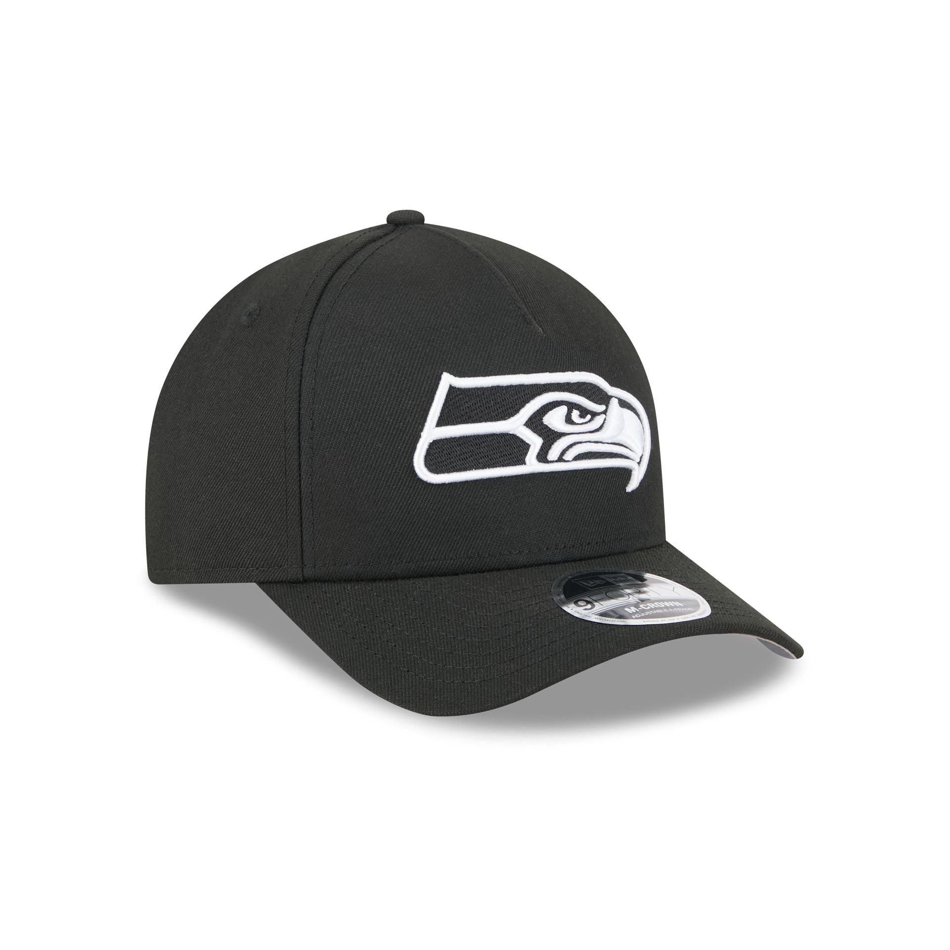 Seattle Seahawks Black & White 9FORTY M-Crown A-Frame Snapback Hat - Image 3