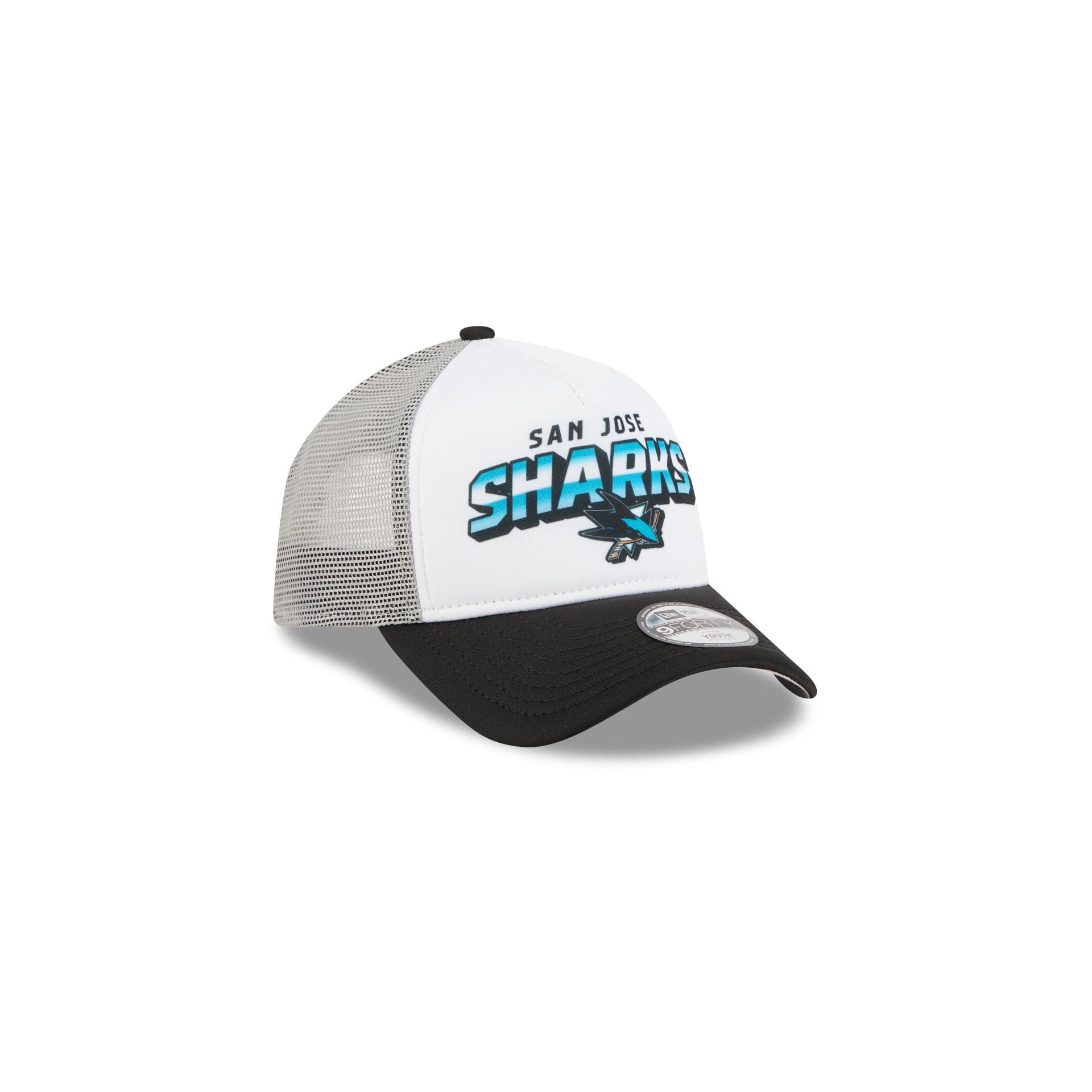 San Jose Sharks Shine Kids 9FORTY A-Frame Trucker Hat - Image 3