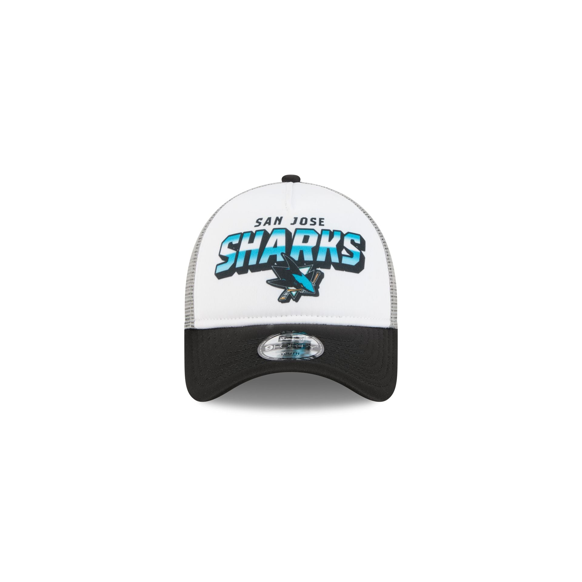 San Jose Sharks Shine Kids 9FORTY A-Frame Trucker Hat - Image 2