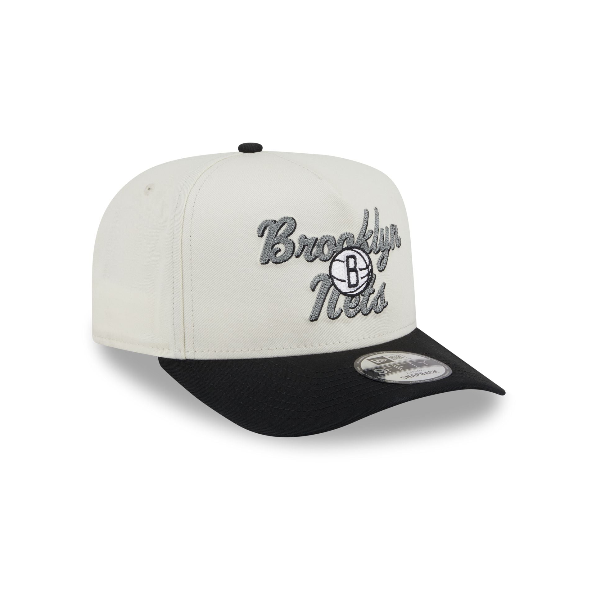 Brooklyn Nets Chainstitch 9FIFTY A-Frame Snapback Hat - Image 3