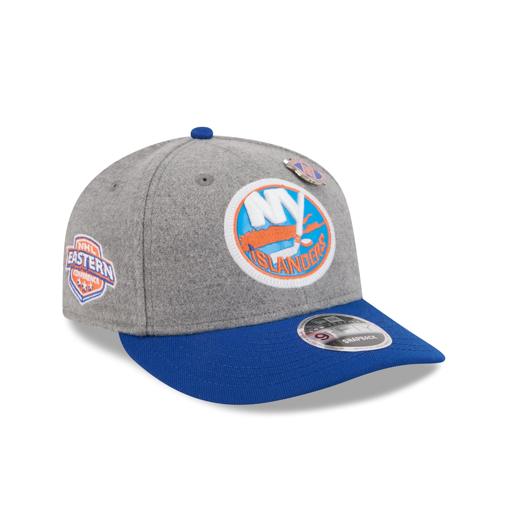 New York Islanders Heather Gray Wool Low Profile 9FIFTY Snapback Hat
