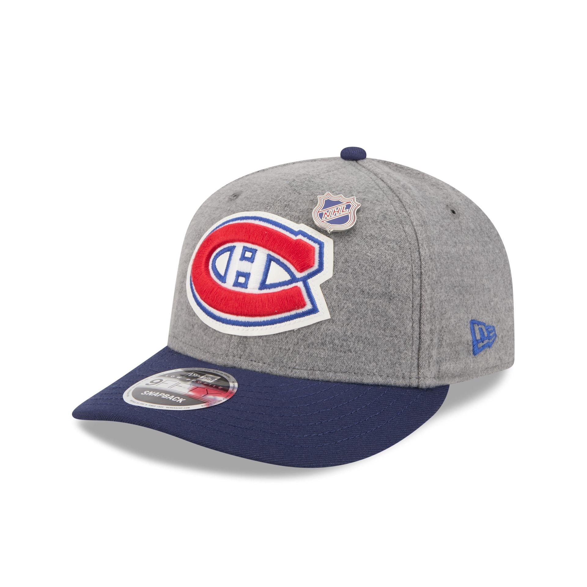 Montreal Canadiens Heather Gray Wool Low Profile 9FIFTY Snapback Hat - Image 3
