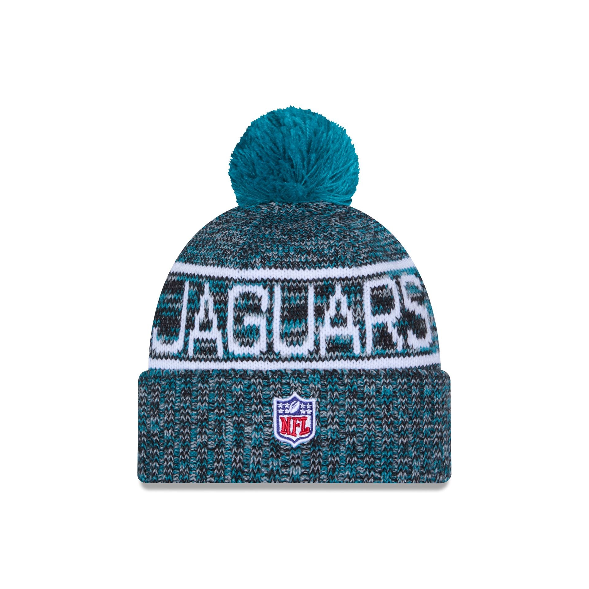 Jacksonville Jaguars 2025 Sideline Cold Weather Pom Knit Hat - Image 3