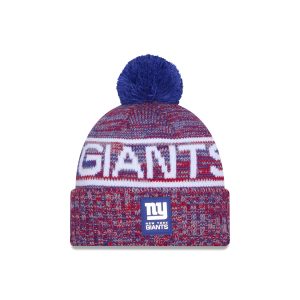 New York Giants 2025 Sideline Cold Weather Pom Knit Hat