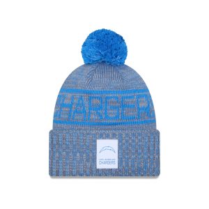 Los Angeles Chargers 2025 Sideline Cold Weather Gray Pom Knit Hat