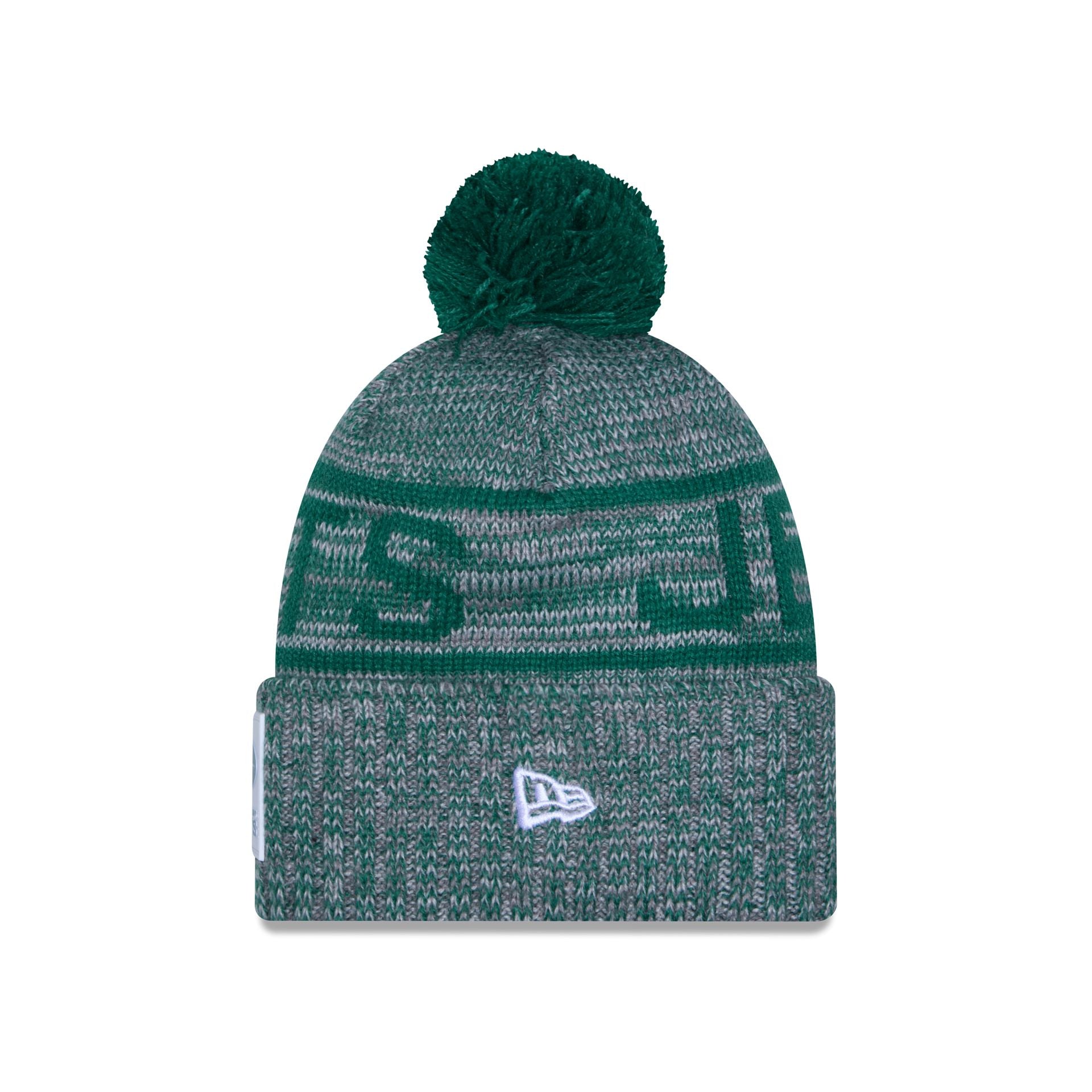 New York Jets 2025 Sideline Cold Weather Gray Pom Knit Hat - Image 2