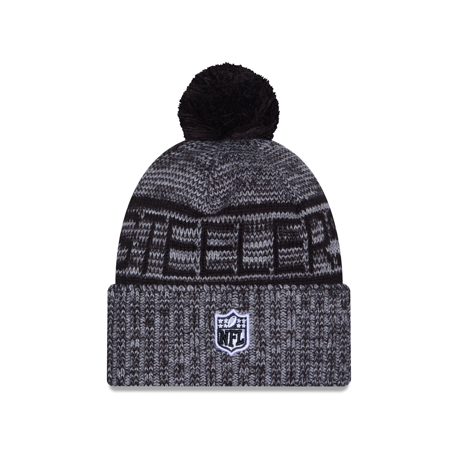 Pittsburgh Steelers 2025 Sideline Cold Weather Gray Pom Knit Hat - Image 3