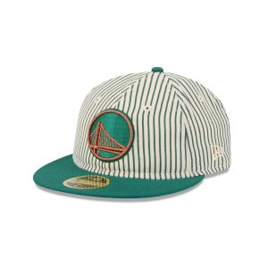 Just Caps Seersucker Golden State Warriors Retro Crown 59FIFTY Fitted Hat