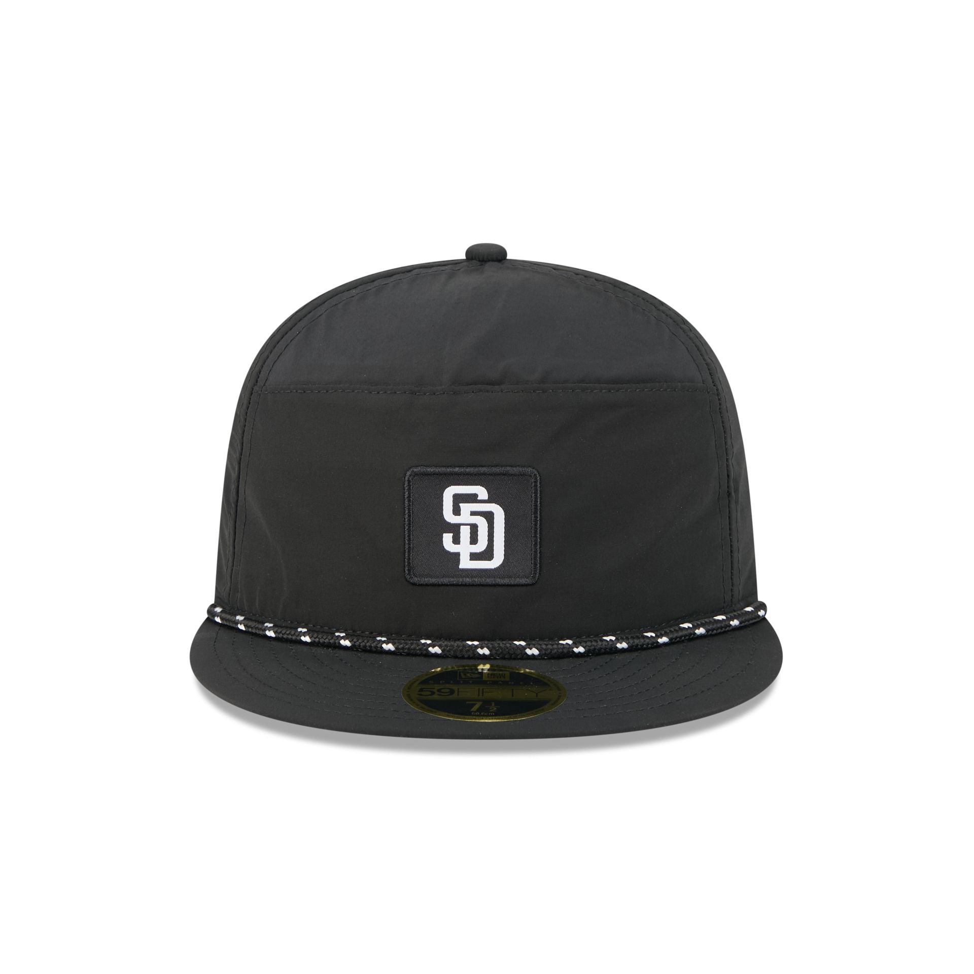 San Diego Padres Black Poly Rope Split Panel 59FIFTY Fitted Hat - Image 2