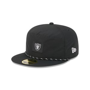 Las Vegas Raiders Black Poly Rope Split Panel 59FIFTY Fitted Hat
