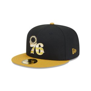Philadelphia 76ers Metallic Gold Logo 59FIFTY Fitted Hat