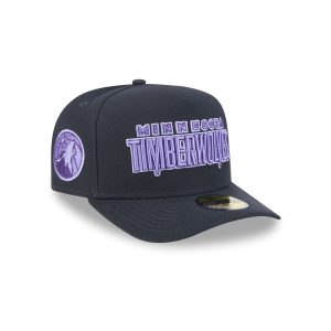 Minnesota Timberwolves Navy Lavender 59FIFTY A-Frame Fitted Hat