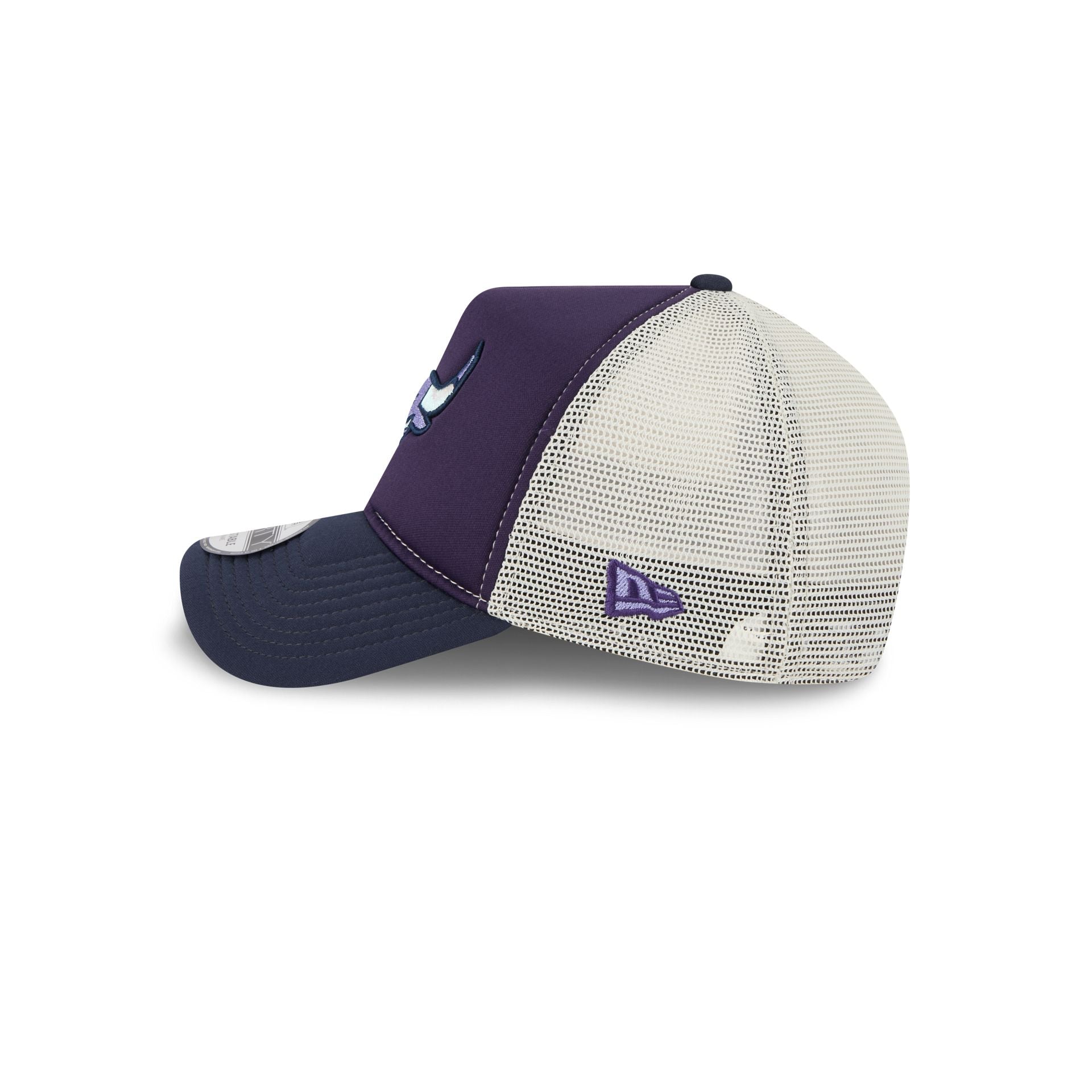 Chicago Bulls Navy Purple 9FORTY A-Frame Trucker Hat - Image 4