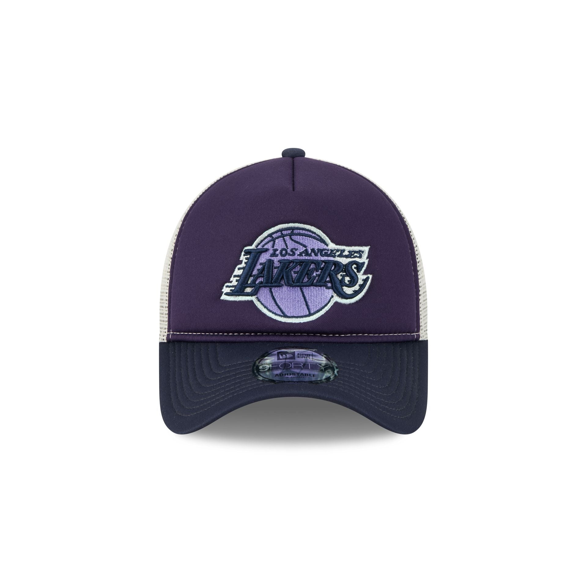 Los Angeles Lakers Navy Purple 9FORTY A-Frame Trucker Hat - Image 2