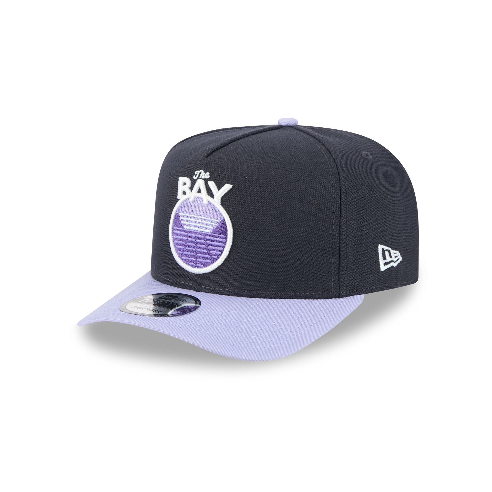 Golden State Warriors Navy Lavender 9FIFTY A-Frame Snapback Hat - Image 3