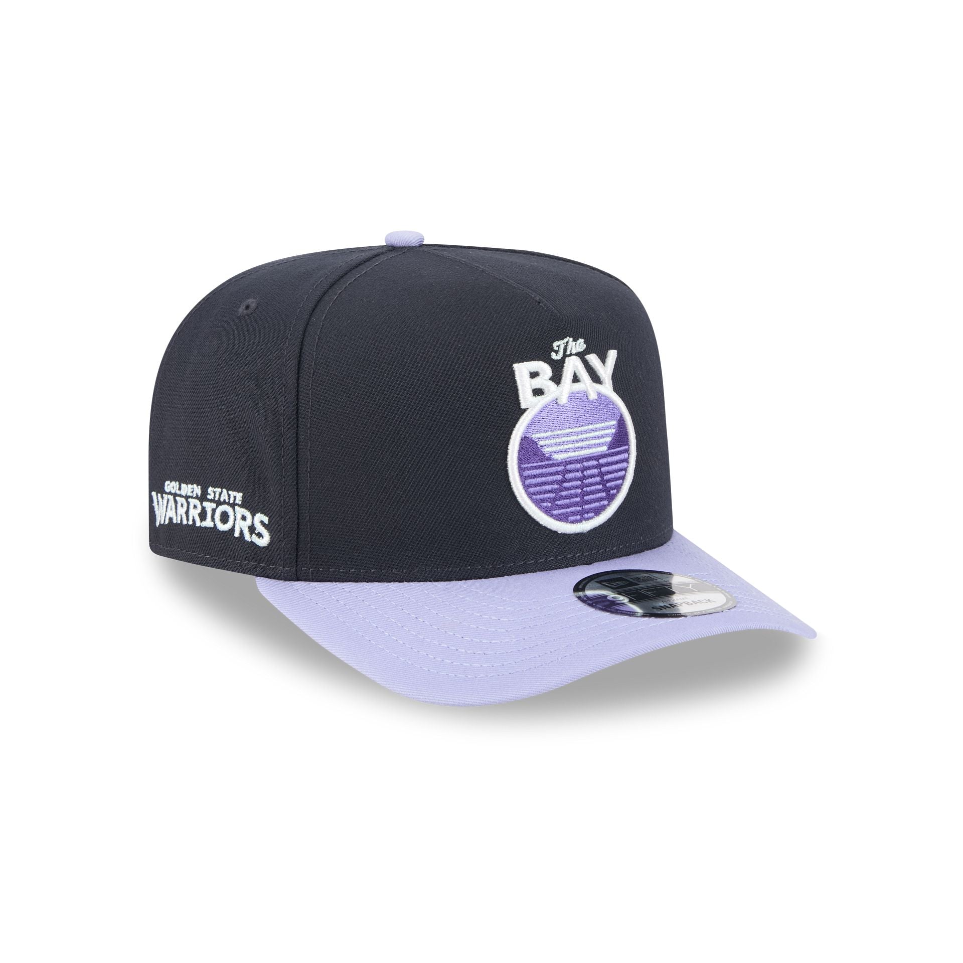 Golden State Warriors Navy Lavender 9FIFTY A-Frame Snapback Hat