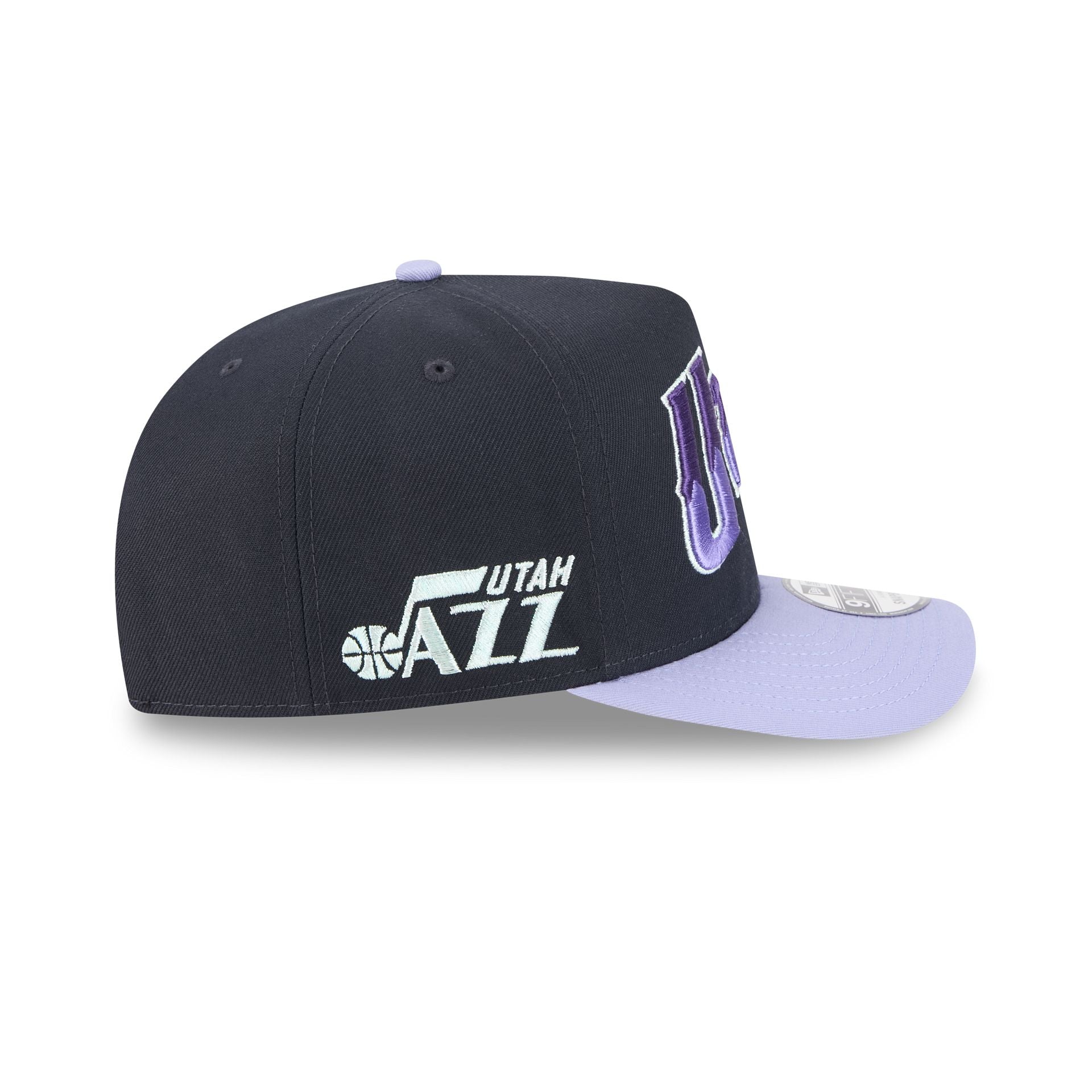 Utah Jazz Navy Lavender 9FIFTY A-Frame Snapback Hat - Image 4