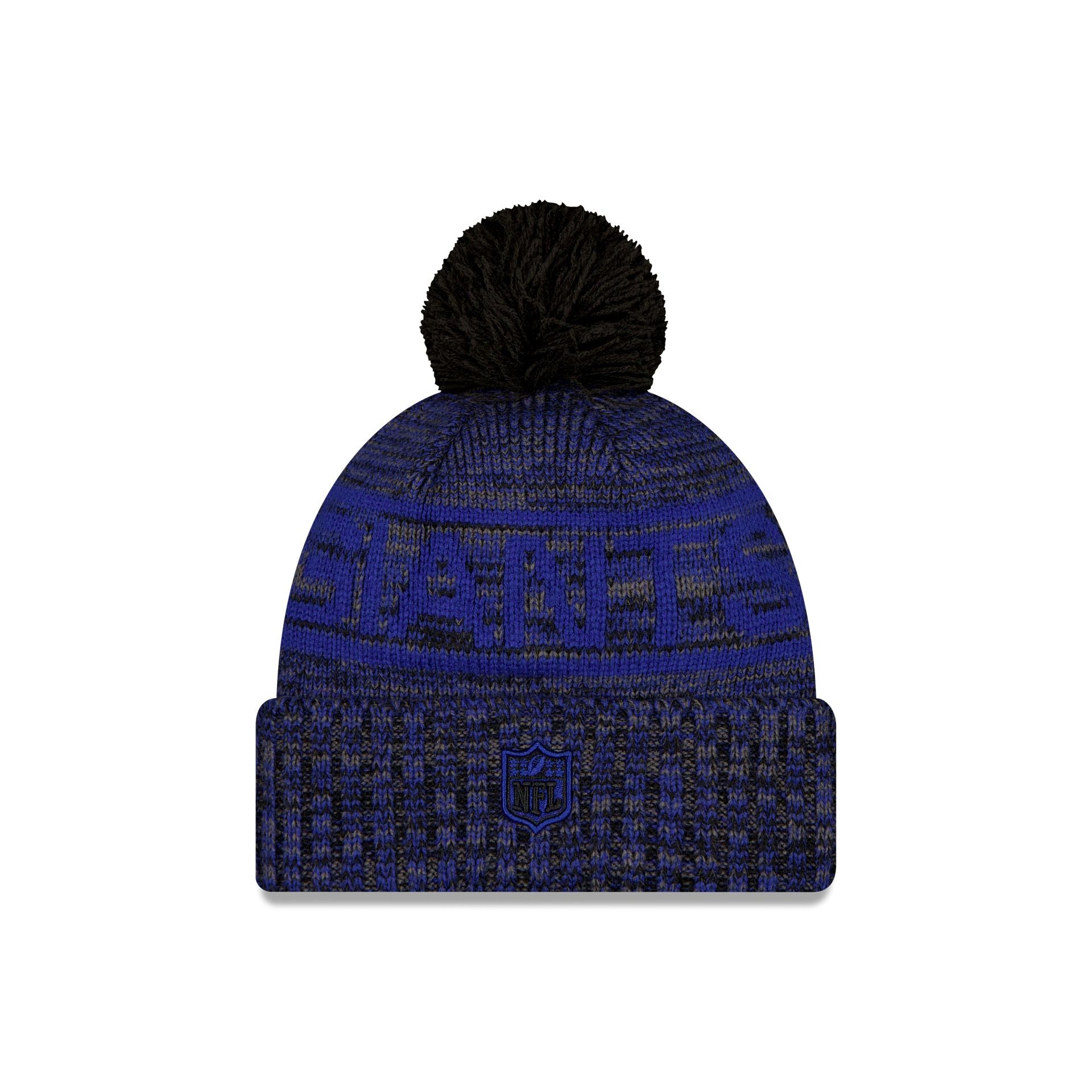 New York Giants 2025 Sideline Cold Weather Black Pom Knit Hat - Image 2