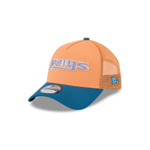 Tampa Bay Rays Orange Glaze 9FORTY A-Frame Trucker Hat