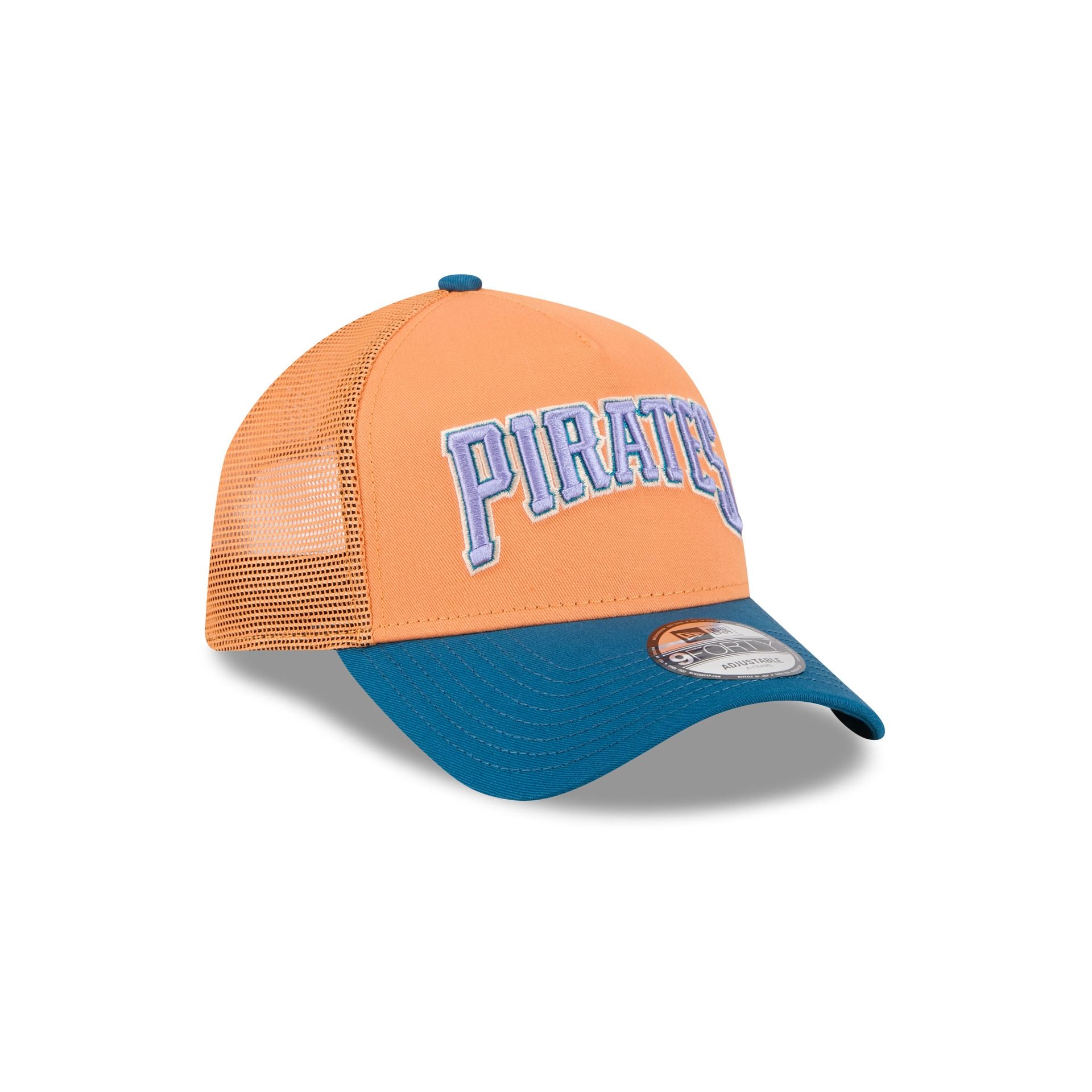 Pittsburgh Pirates Orange Glaze 9FORTY A-Frame Trucker Hat - Image 3