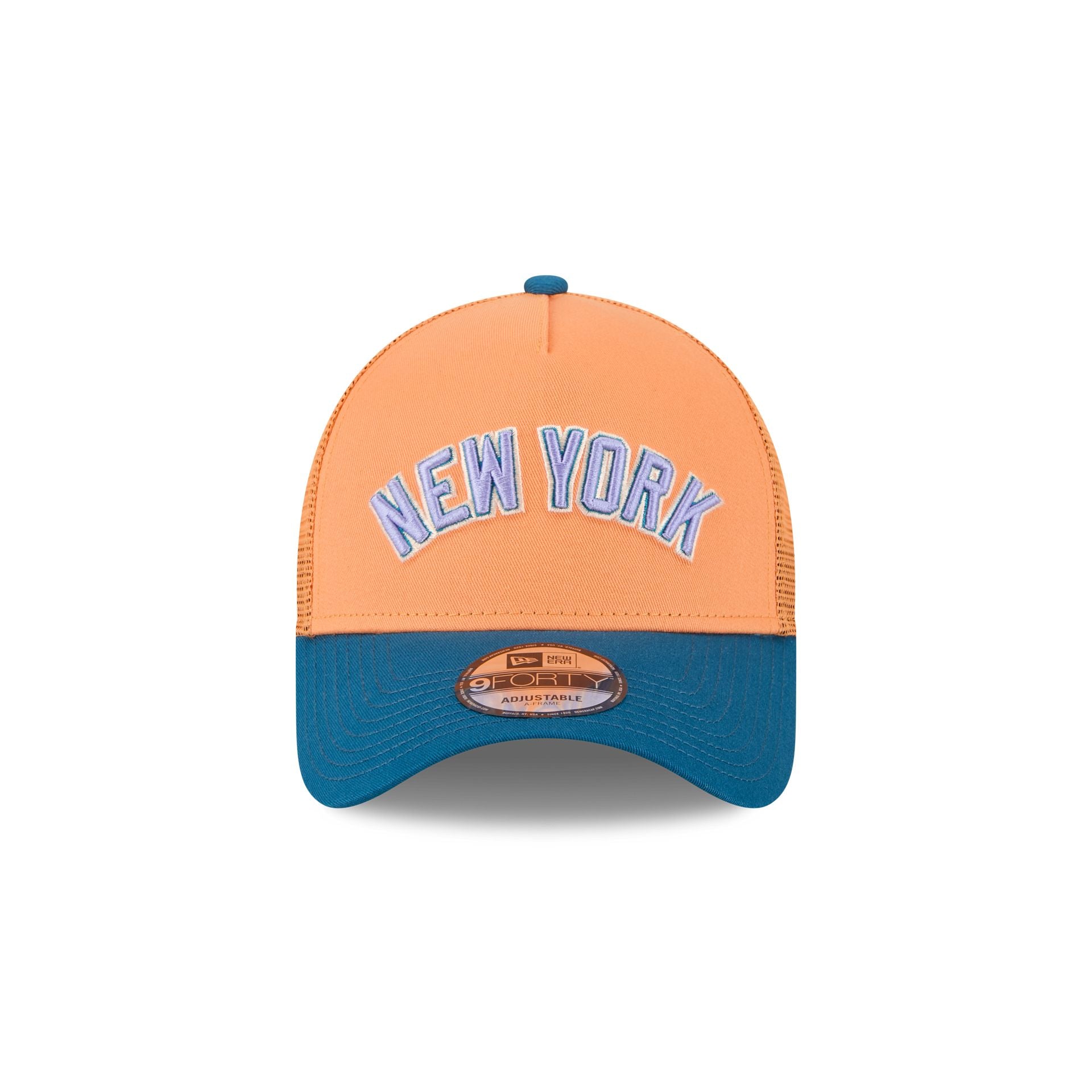 New York Yankees Orange Glaze 9FORTY A-Frame Trucker Hat - Image 2