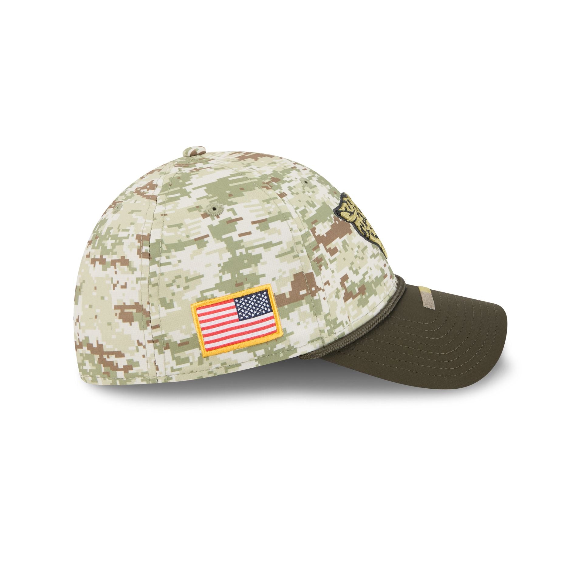 Jacksonville Jaguars 2025 Salute to Service Digi Camo 39THIRTY Stretch Fit Hat - Image 4