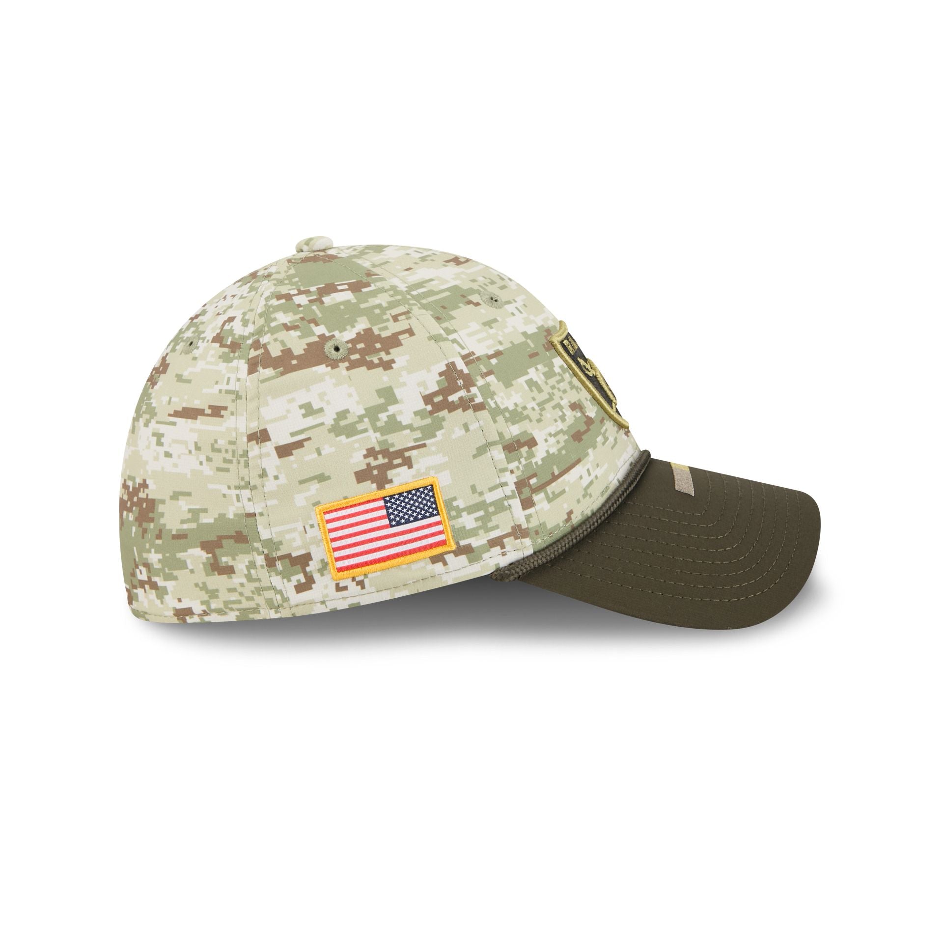 Las Vegas Raiders 2025 Salute to Service Digi Camo 39THIRTY Stretch Fit Hat - Image 4