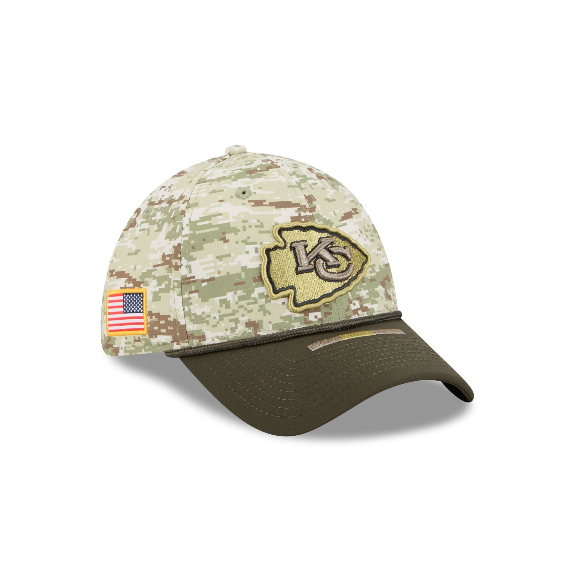 Kansas City Chiefs 2025 Salute to Service Digi Camo 39THIRTY Stretch Fit Hat