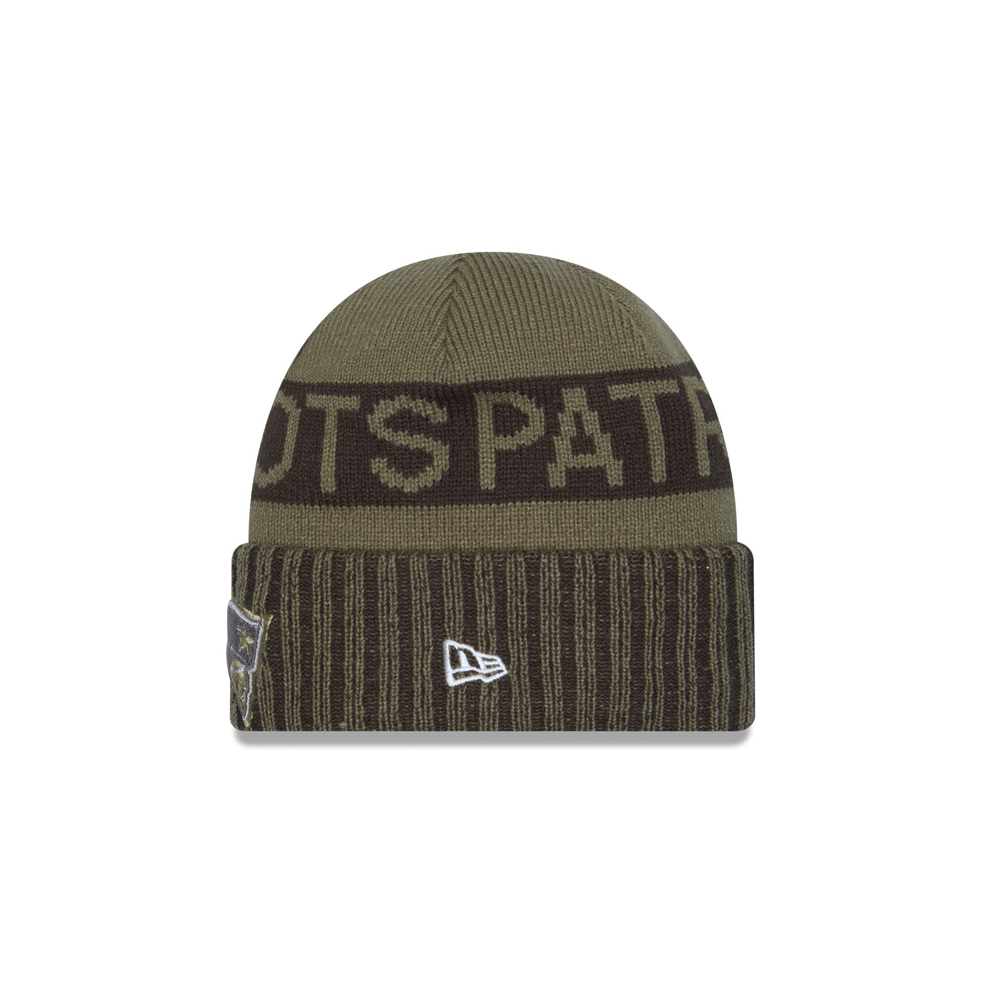 New England Patriots 2025 Salute to Service Cuff Knit Hat - Image 3